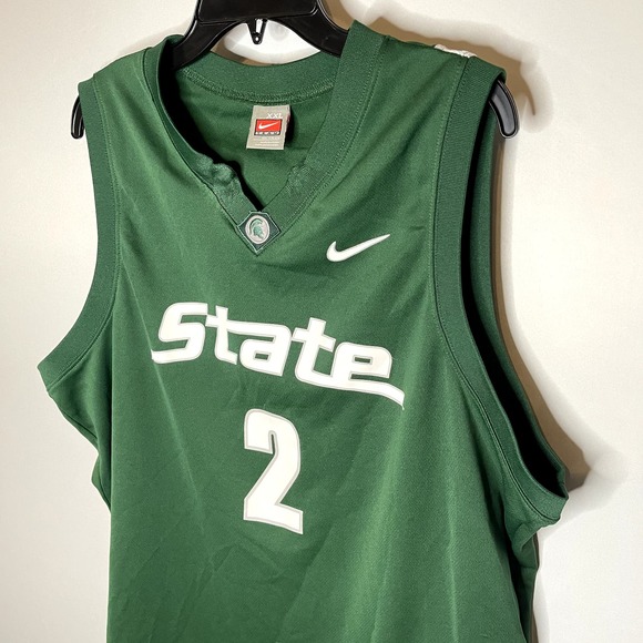 2000s Retro MSU Michigan State Nike Elite Basketball Jersey #2 Size XXL - Picture 2 of 7